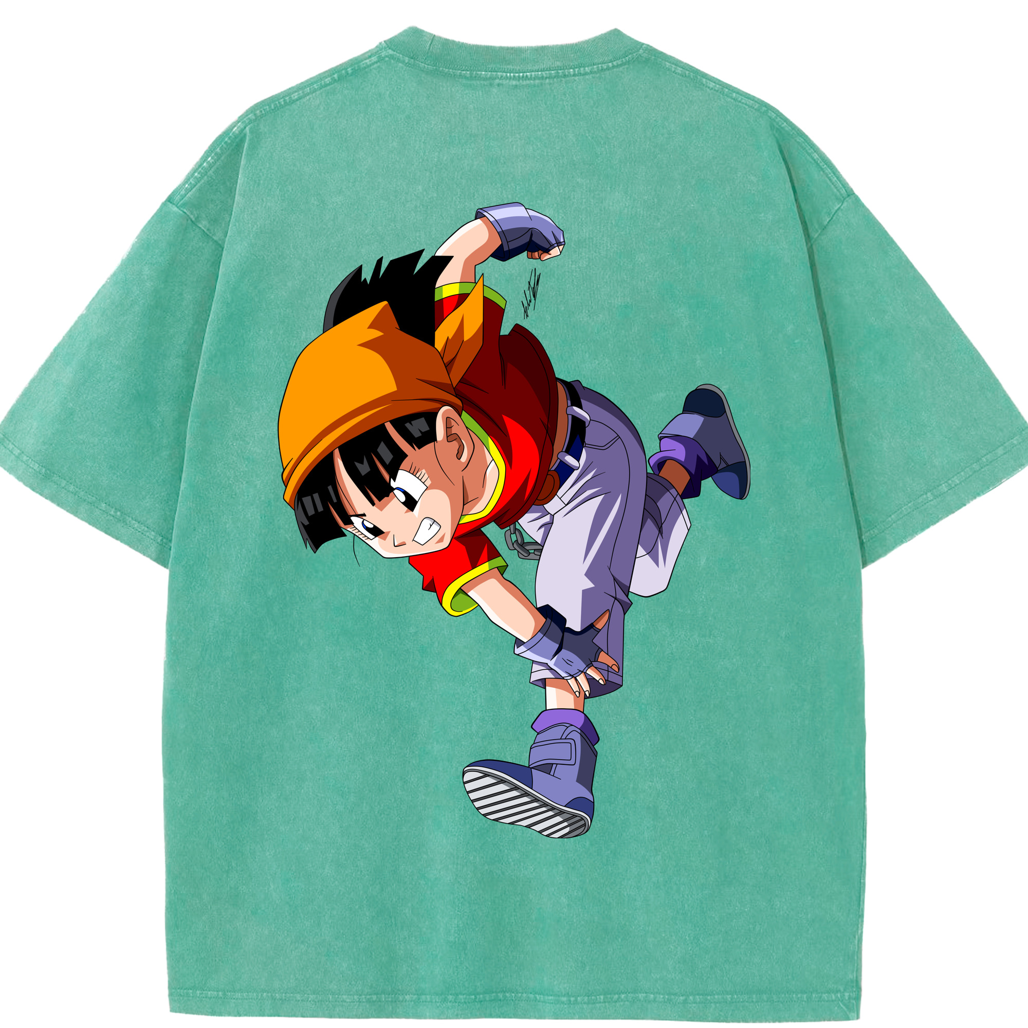 （画像用） ドラゴンボール パン DRAGON BALL Pan 綿100% ヴィンテージ風 半袖Tシャツ（背面プリント）